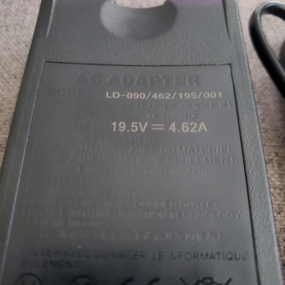 Dell Laptop Charger 19.5V 4.62A Power Adapter w/ Power Cord